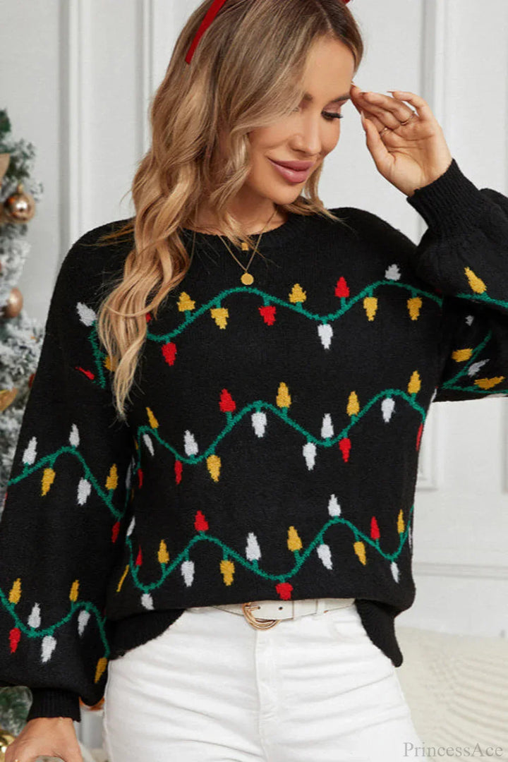 Mune | Christmas Light Sweet Loose Sweater Knitted Sweater