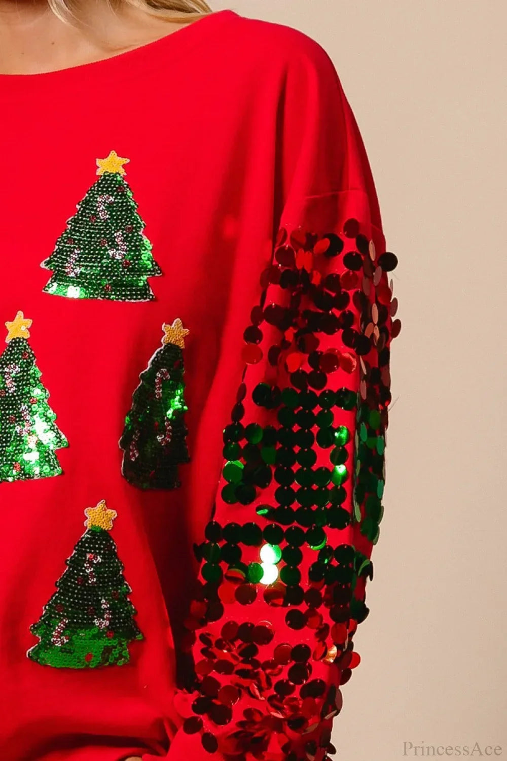Mune | Christmas Sequins Long Sleeve Casual Sweatshirt