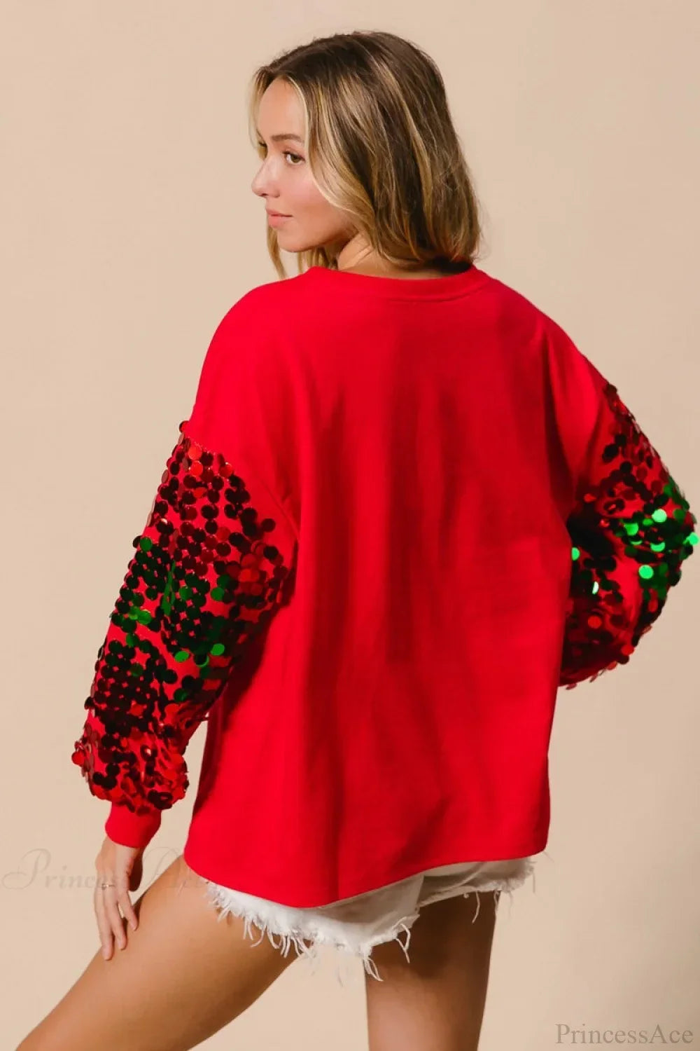 Mune | Christmas Sequins Long Sleeve Casual Sweatshirt