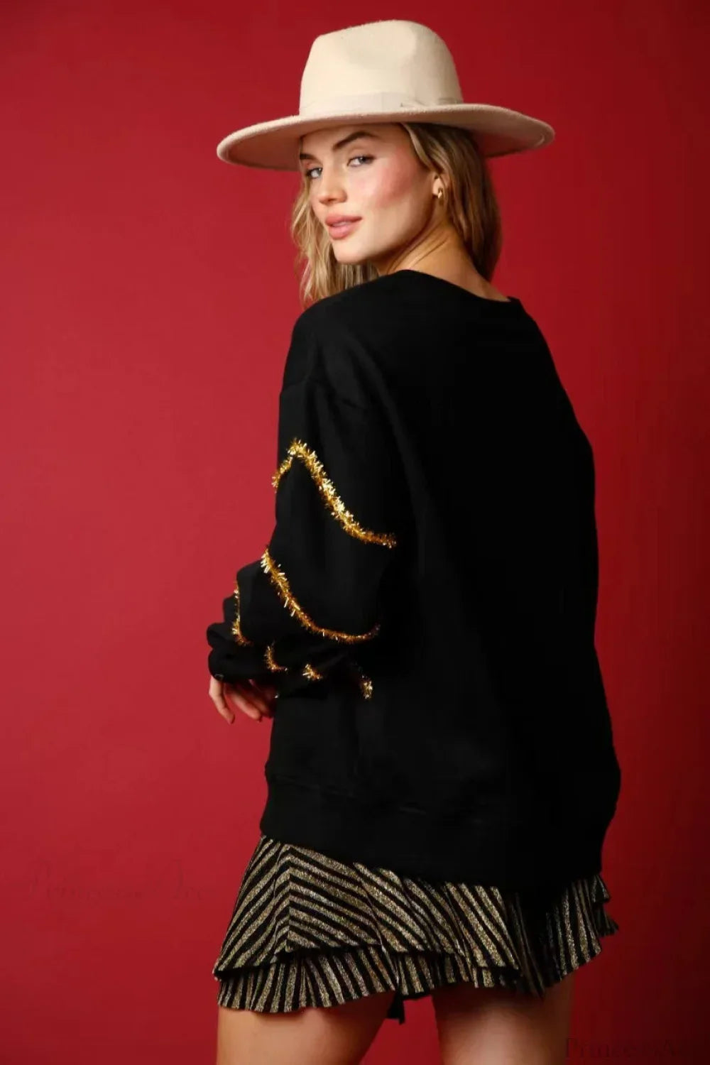 Mune | Christmas Tree Sequin Casual Loose Long Sleeve Tee