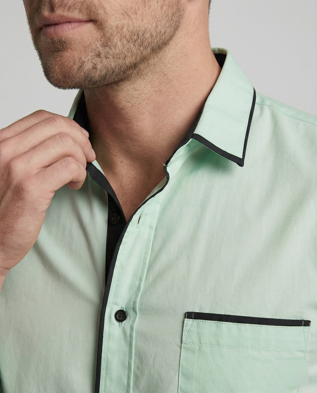 Long sleeve shirt men business with Kent collar