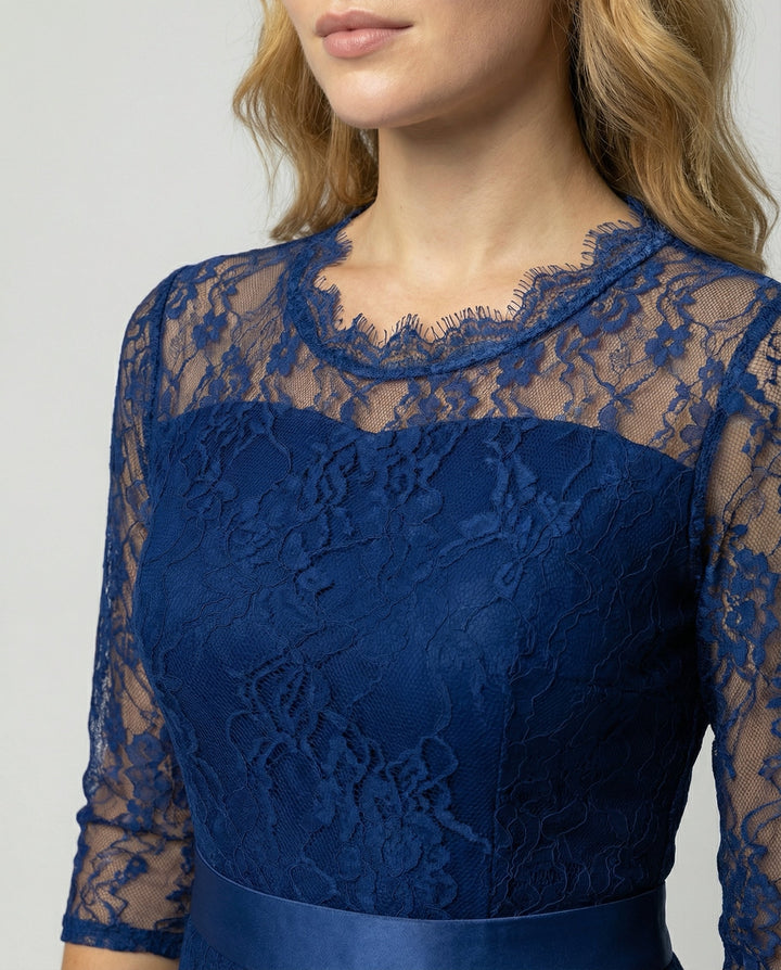 Elegant Women's Jumpsuit with Lace Sleeves and Wide Leg | Mune Fashion