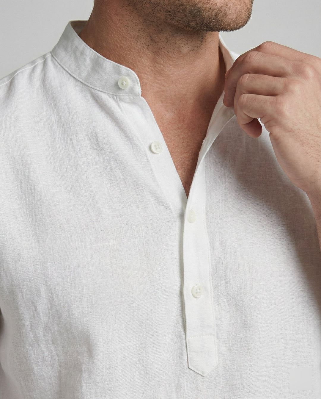 Elegant Linen Shirt With Collar