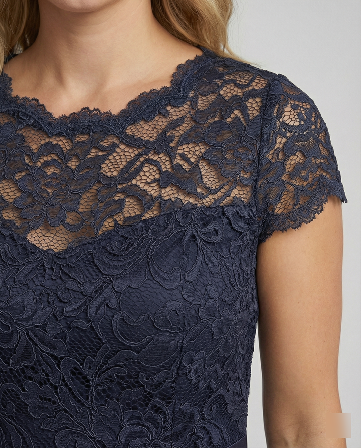 Transparent short-sleeved elegant dress