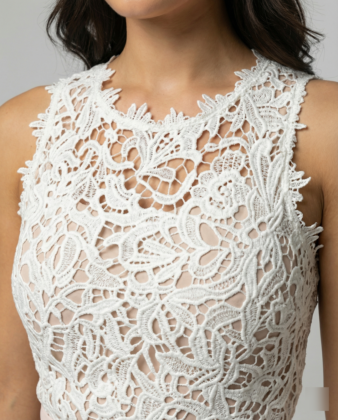 Mune Fashion | Sleeveless Dress Elegant Lace Top Flowing Long Skirt Party Wear