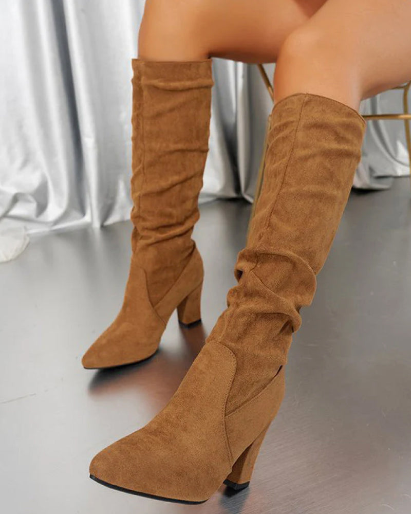 Mune | Stylish Women's Boots with High Heels In Solid Color
