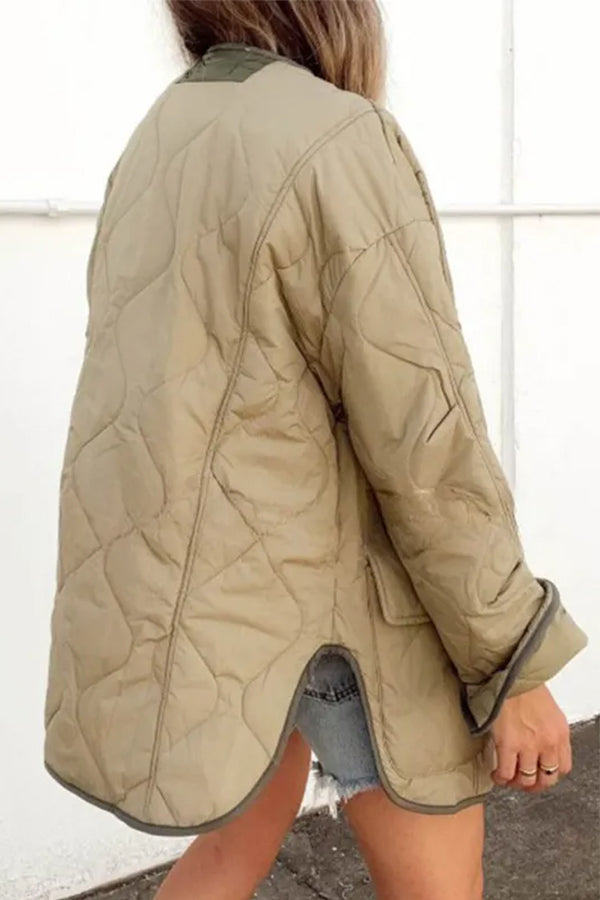 Mune | Loose Cotton Jacket Color Block Pocket Casual Jacket