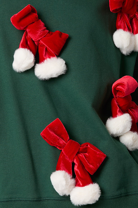 Mune | Christmas Bow Decorated Casual Long Sleeve Sweatshirt