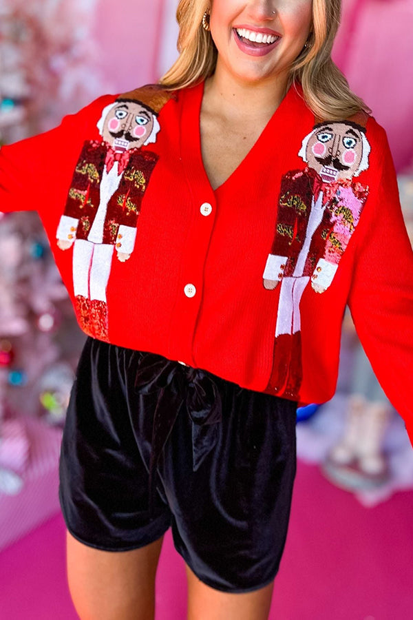 Mune | Christmas Nutcracker Sequin Casual Cardigan