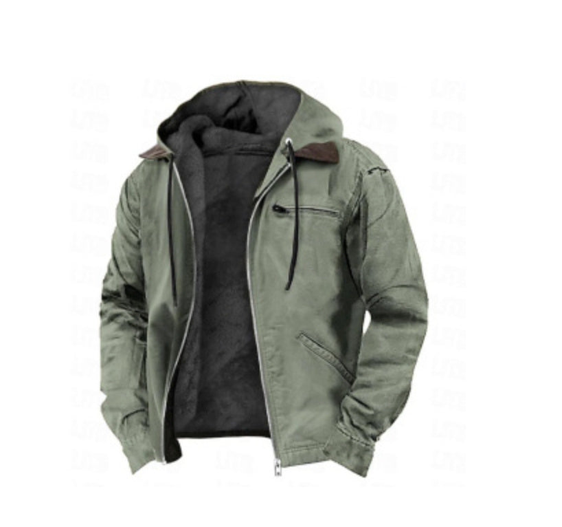 Mune | Men's Jacket with Hood Zip Closure and Soft Fleece Lining