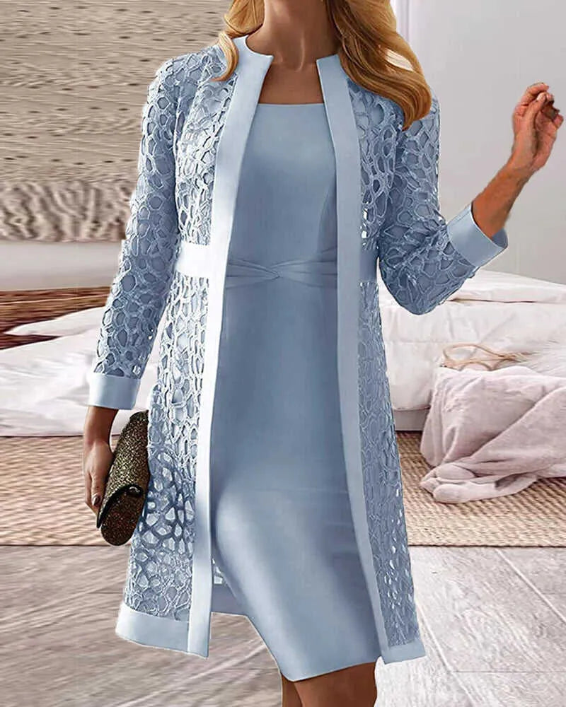 Mune | Women's Lace Cardigan Dress 2 Piece Set