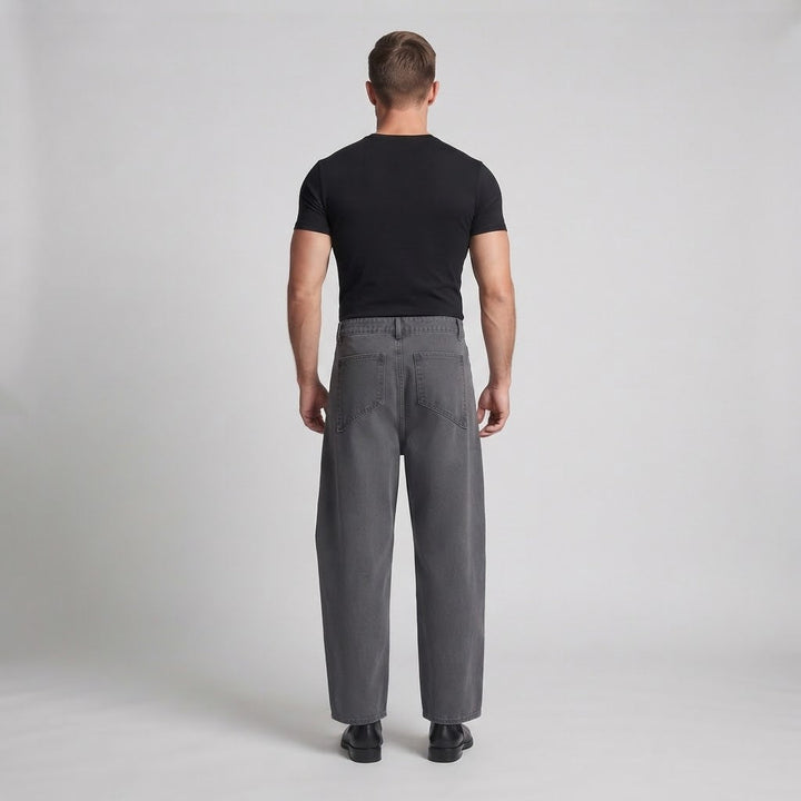 Men's Extra Wide Utility Palazzo Pants with Distinctive Diagonal Seams and Deep Crotch Mune Fashion