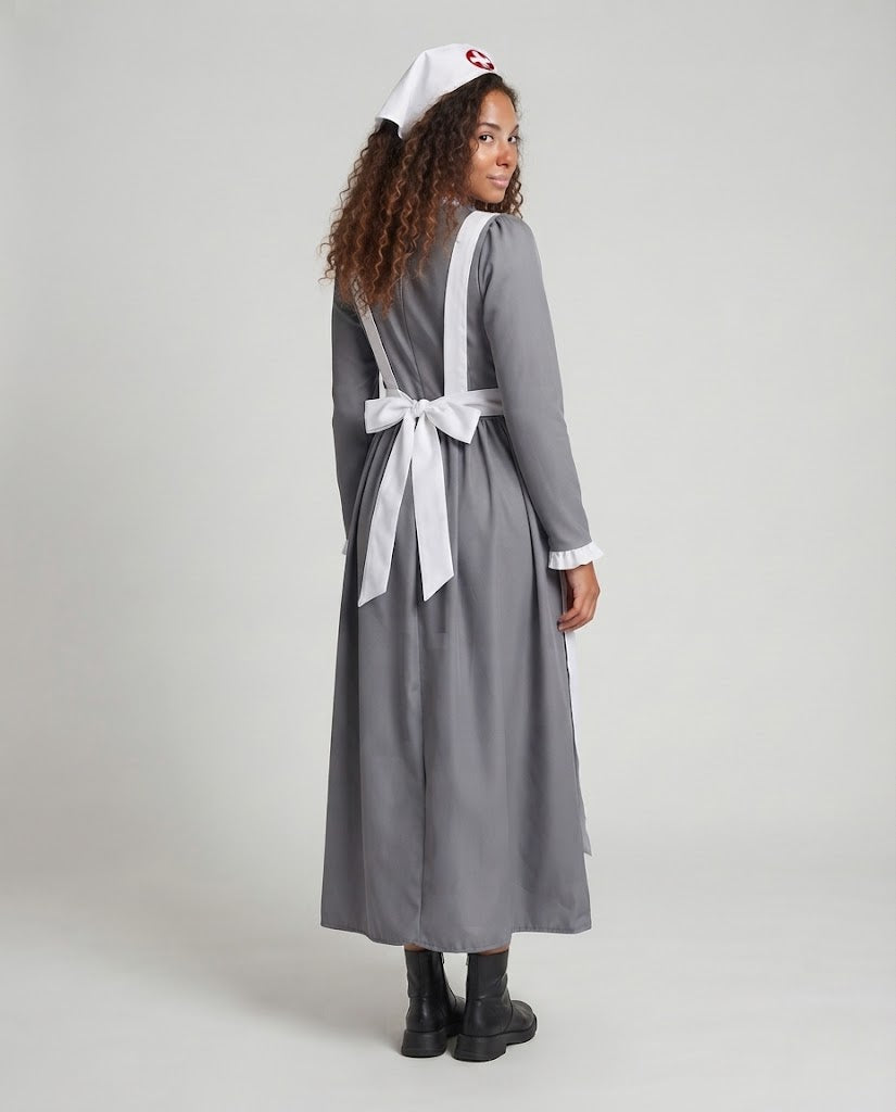 Women's Nurse Style Costume with Apron Mune Fashion