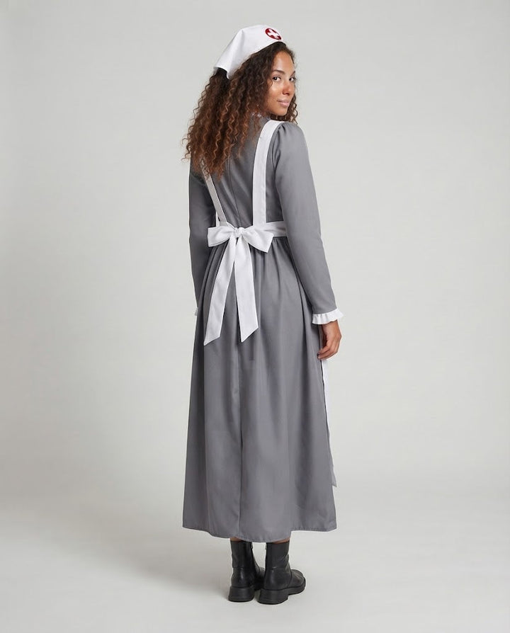 Women's Nurse Style Costume with Apron Mune Fashion