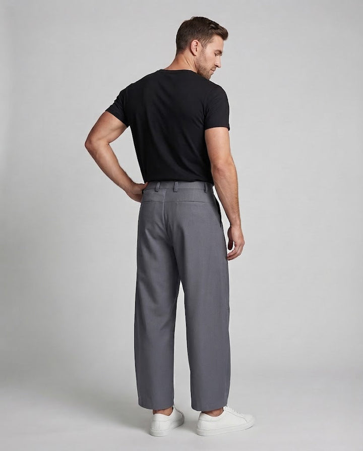 Men's Extra Wide Pleated Palazzo Style Trousers with Drop Crotch Mune Fashion