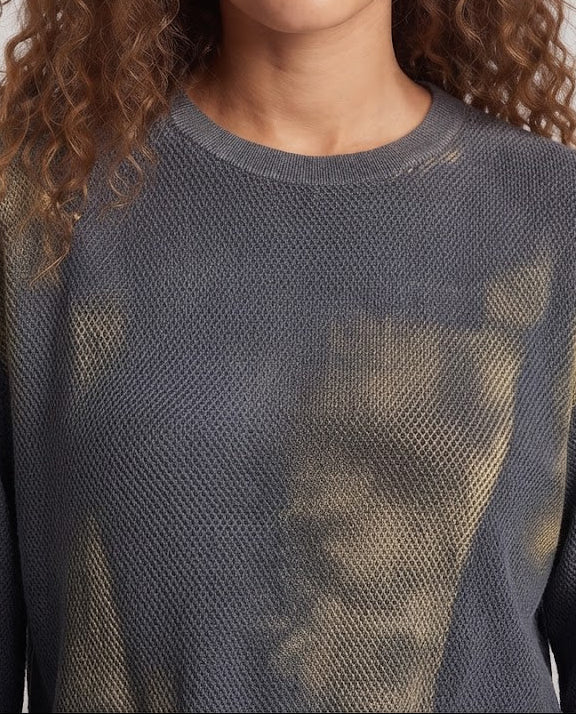Ladies Oversized Knit Sweater with Creative Design Mune Fashion