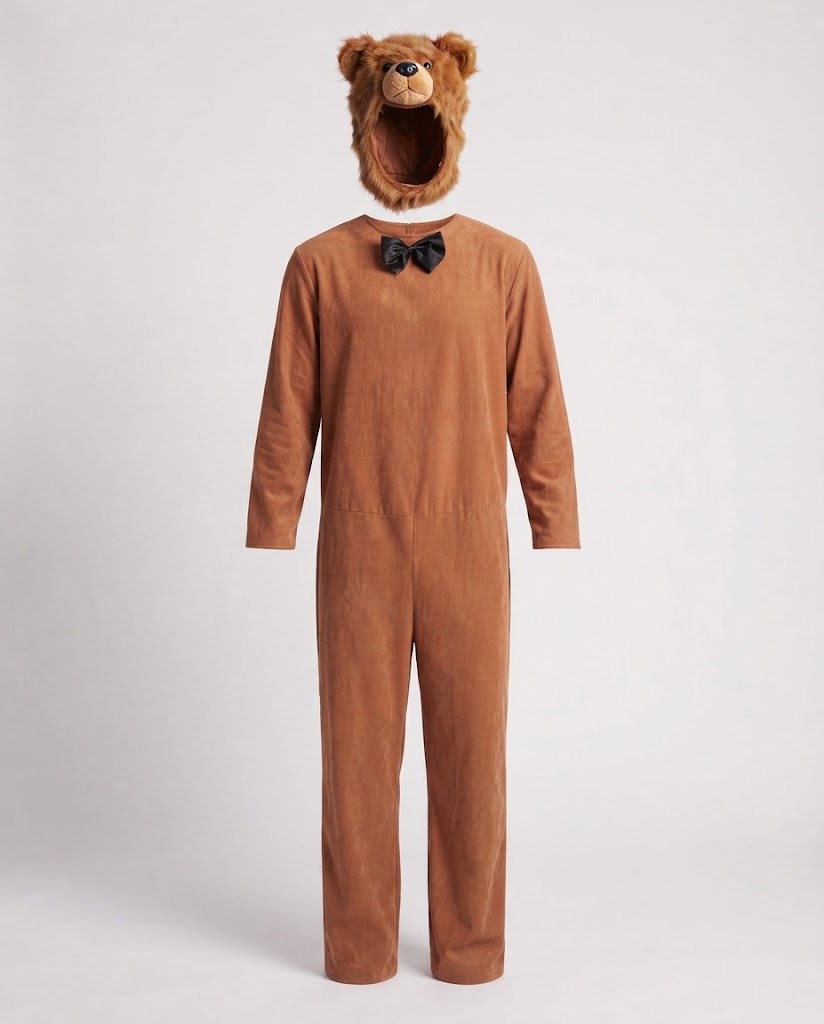 Men's cozy bear costume with lMune Fashionensechter mask Mune Fashion