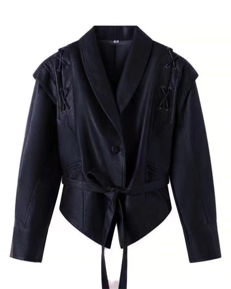 Mune | Leather Jacket with Long Sleeves