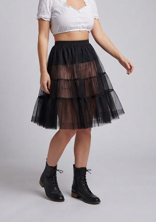 Women's tulle skirt with multi-layered ruffle design Mune Fashion