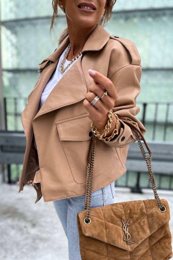 Mune | Leather Revers Pockets British Style Short Jacket