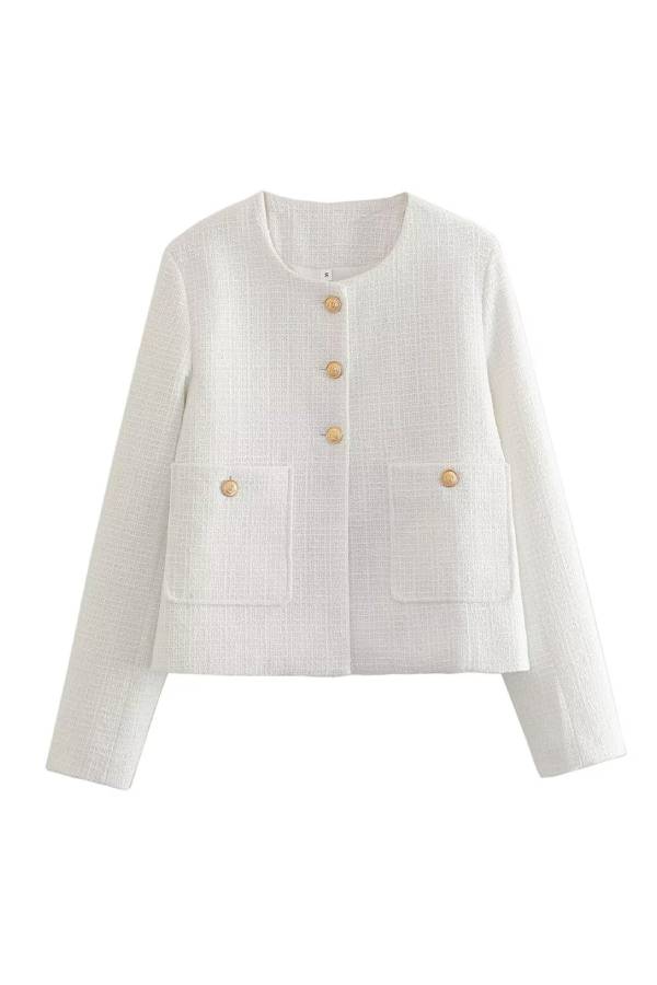 Mune | Neck Slim Fit Colorblock Women'S Button Jacket