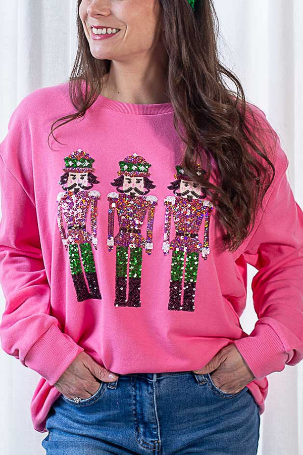 Mune | Christmas Guardian Sequin Loose Casual Sweatshirt