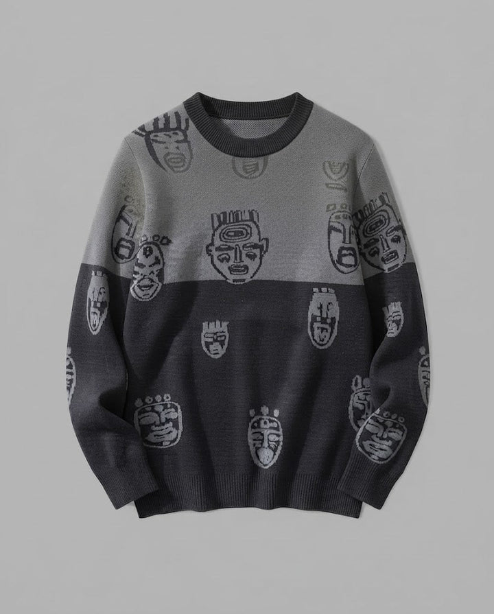 Women's patterned knitted sweater Mune Fashion