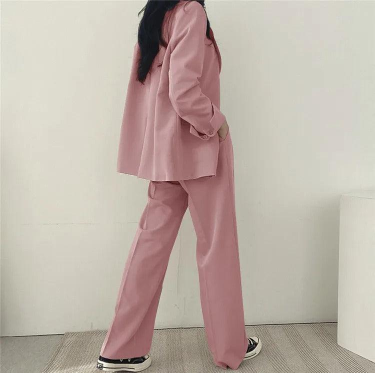 Women’s Tailored Suit Set with Long Blazer