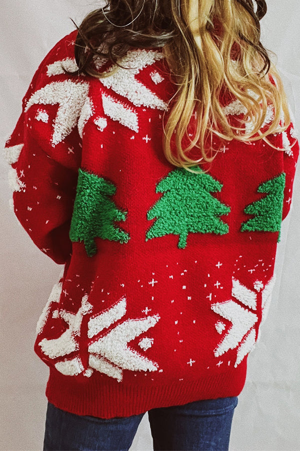 Mune | Christmas Pattern Knitted Round Neck Long Sleeve Sweater