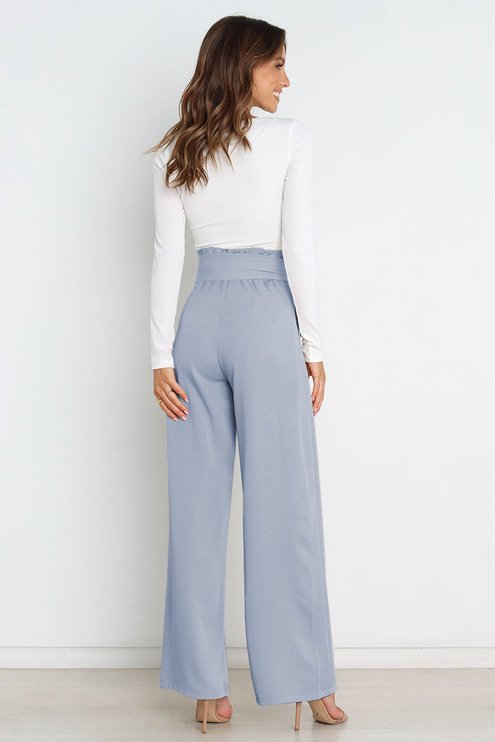 Mune Fashion | High Waist Paperbag Pants with Bow Detail