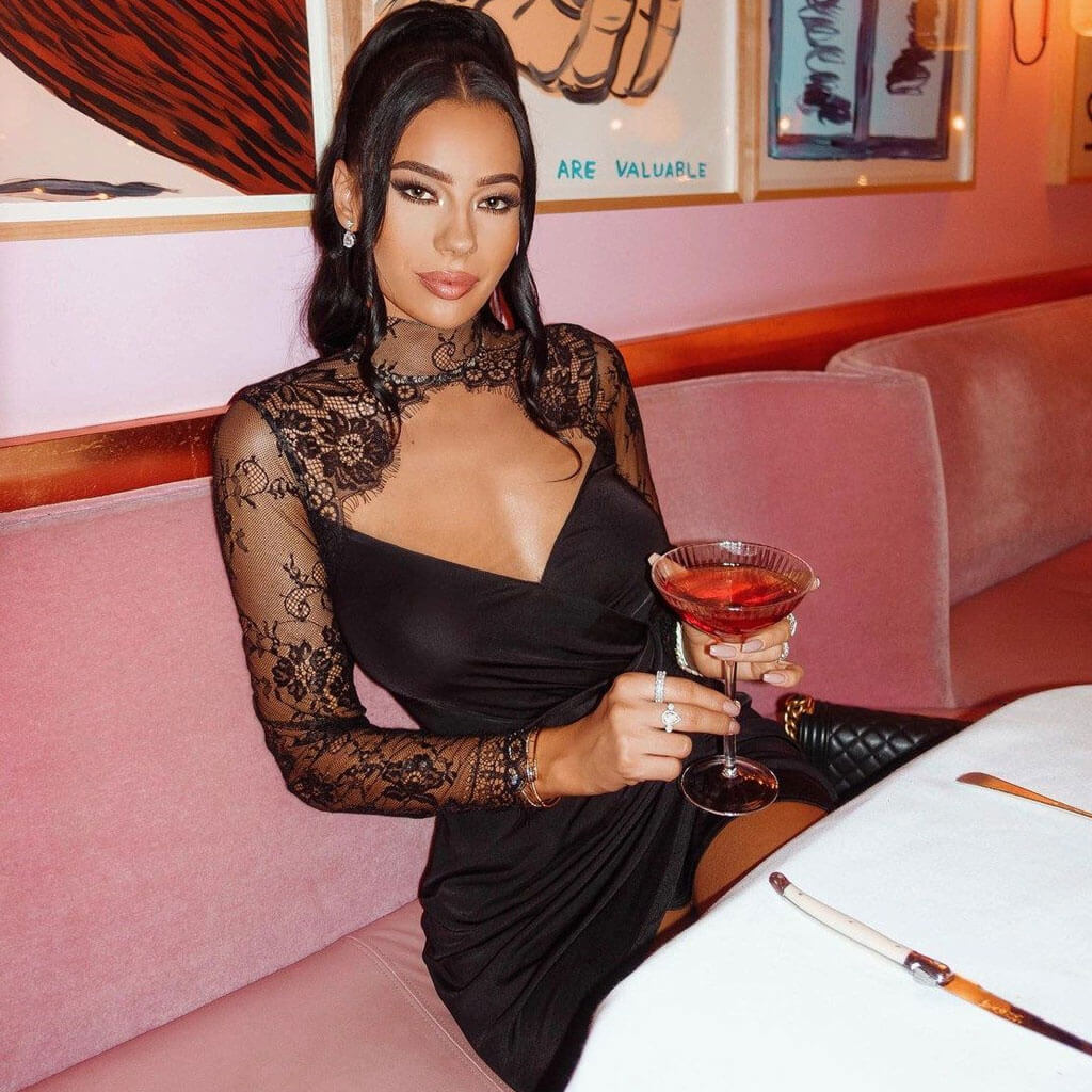 Mune | Mini Dress with Lace Trim and High Collar