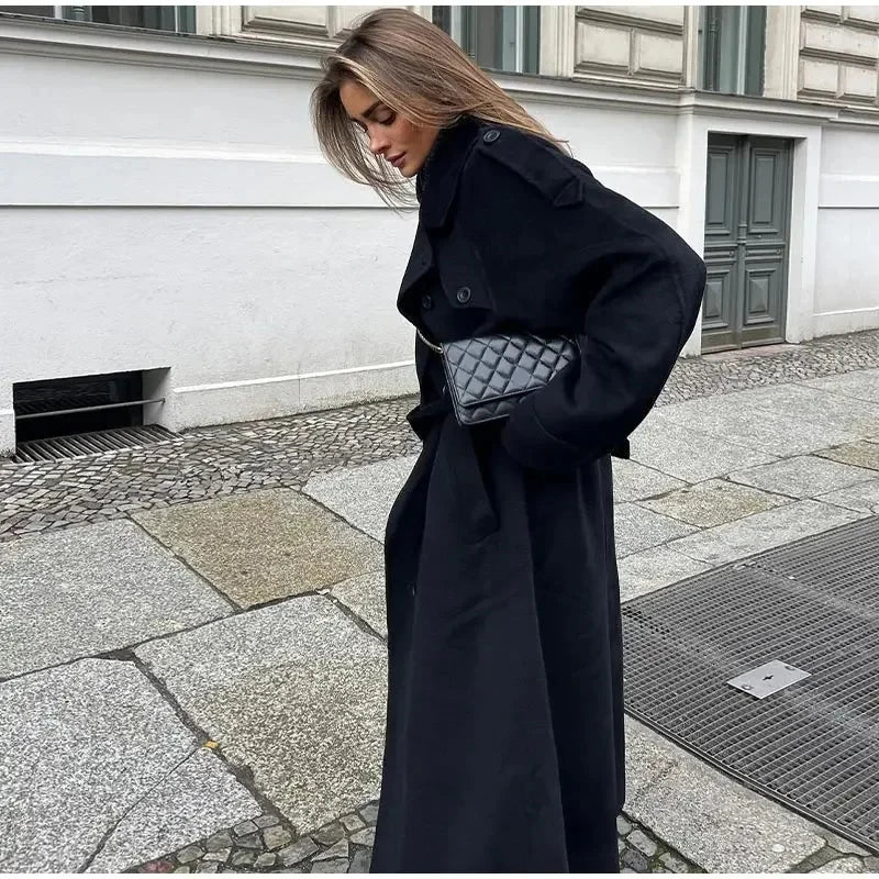 Mune | Double-Breasted Wool Blend Coat