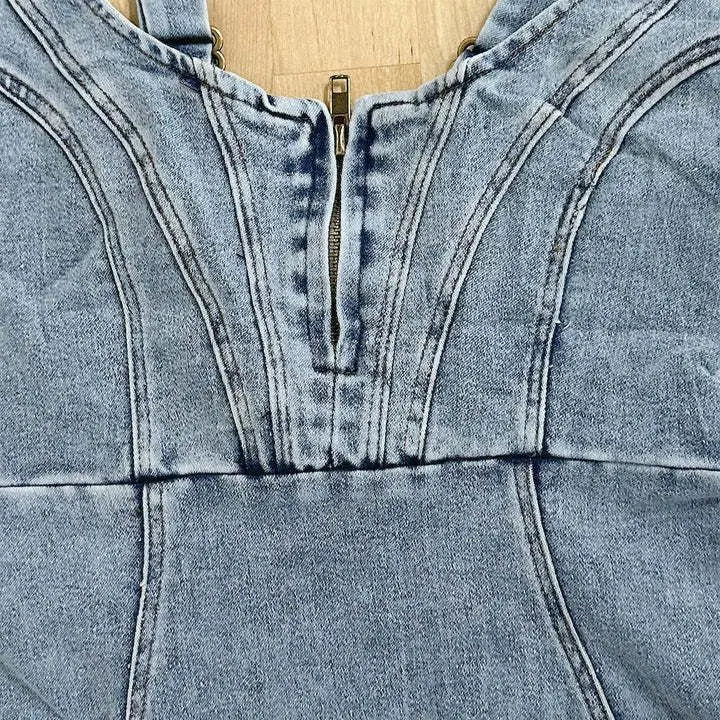 Jeans dress with adjustable straps