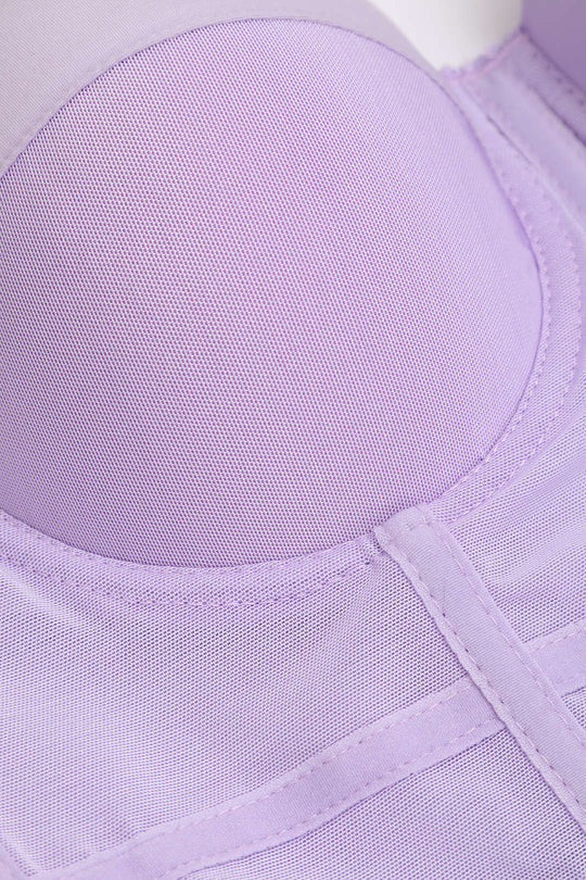 Bustier top made of mesh fabric with underwire