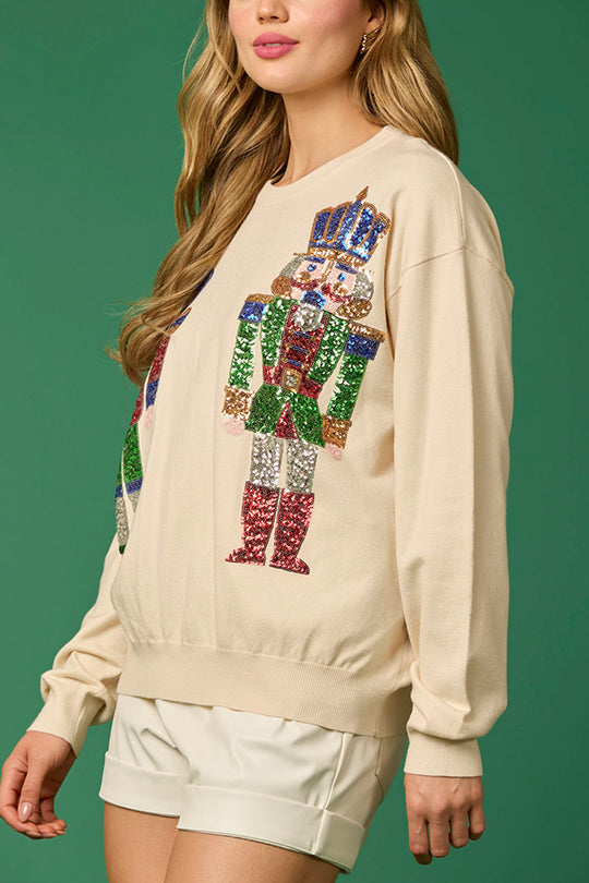 Mune | Christmas Soldier Sequin Fashion Casual Sweatshirt