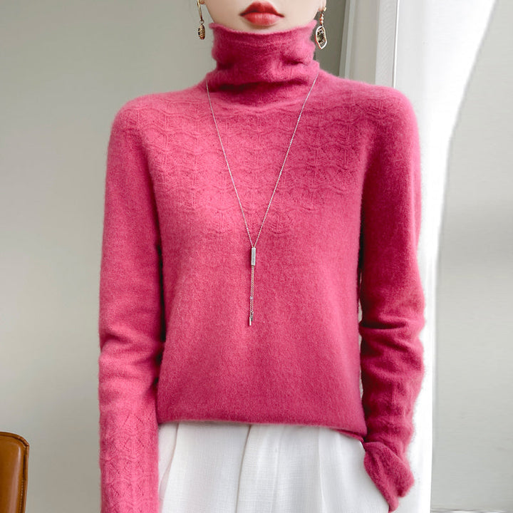 Mune | Turtleneck Sweater Made Of Pure Wool with Hollow Print and Cashmere Sweater