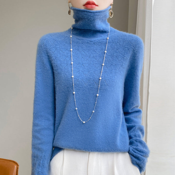 Mune | Turtleneck Sweater Made Of Pure Wool with Hollow Print and Cashmere Sweater