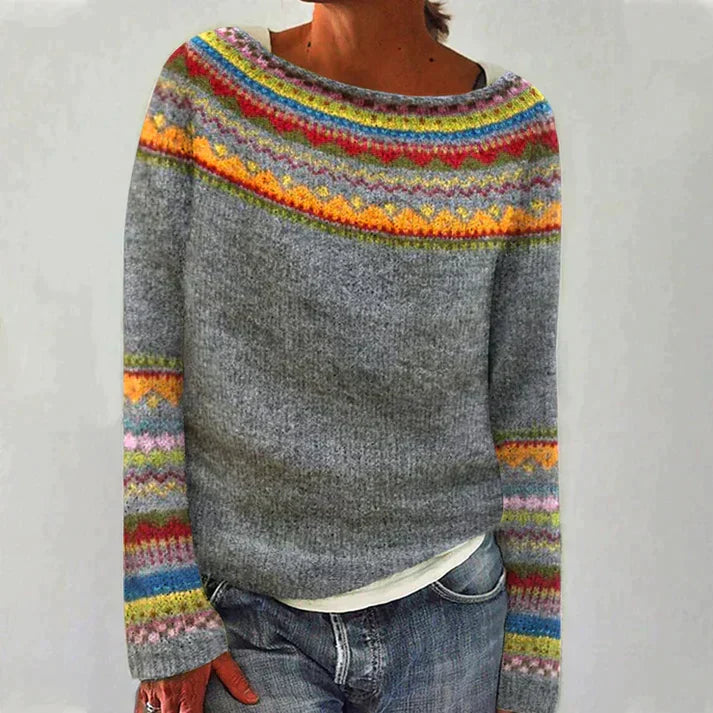 Mune | Retro Pullover with Long Sleeves and Print