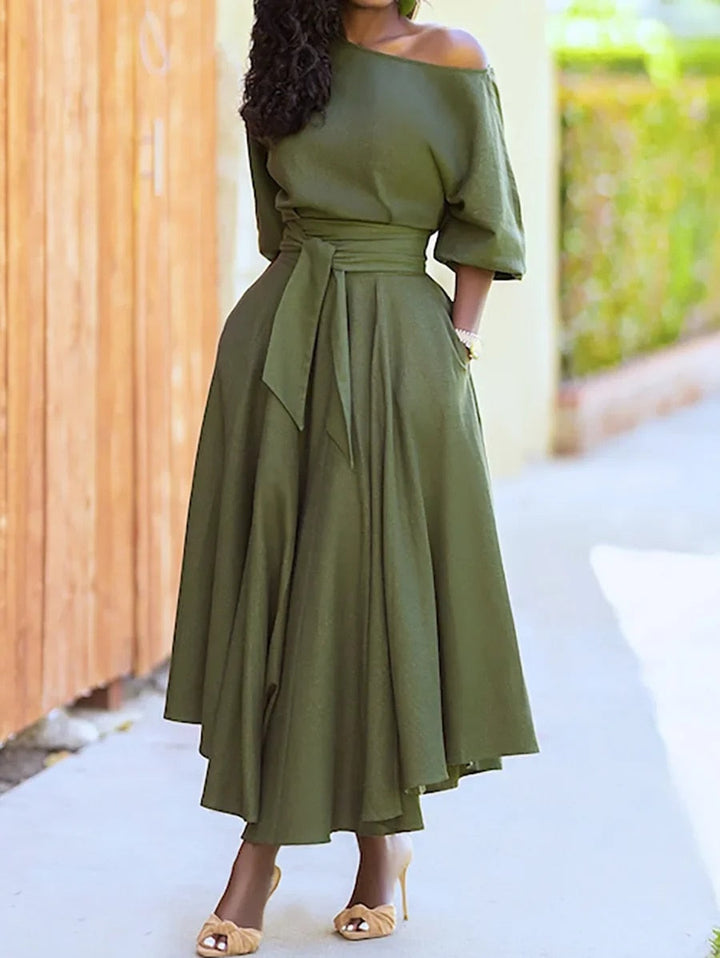 Mune | Dress with Lacing and Lantern Sleeves