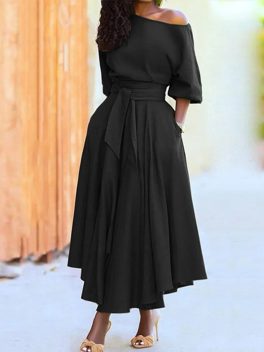 Mune | Dress with Lacing and Lantern Sleeves