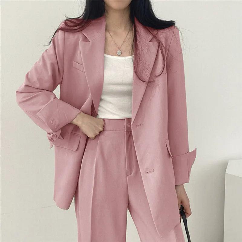 Women’s Tailored Suit Set with Long Blazer