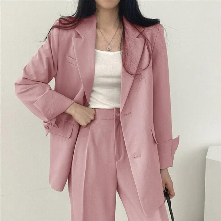 Women’s Tailored Suit Set with Long Blazer