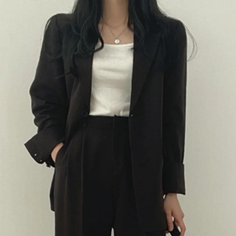 Women’s Tailored Suit Set with Long Blazer