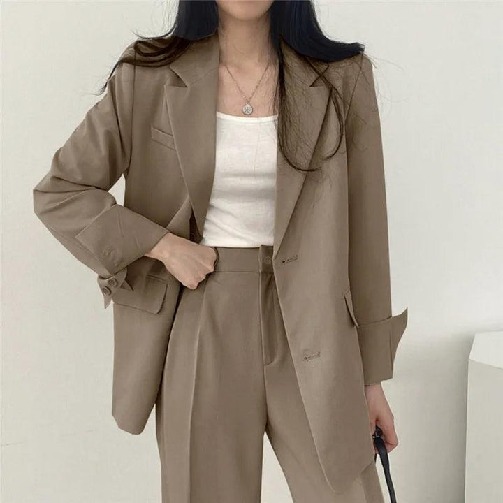 Women’s Tailored Suit Set with Long Blazer