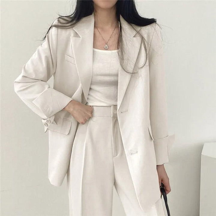 Women’s Tailored Suit Set with Long Blazer