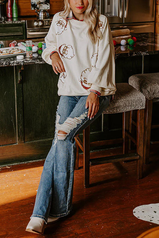 Mune | Santa Claus Sequins Casual Loose Sweatshirt