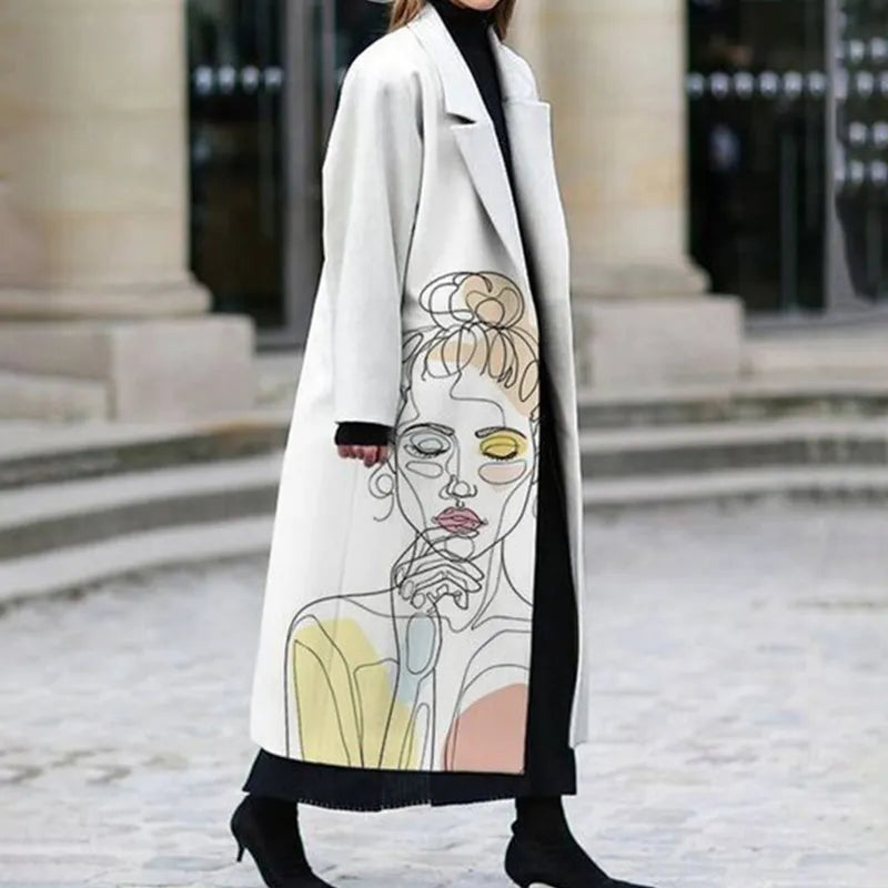 Mune | Elegant Women's Cardigan Long Coat with Stylish Patterns for Casual Elegance