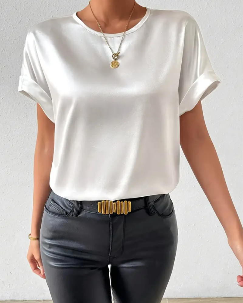 Mune Fashion | T-Shirt Round Neck Satin Smooth