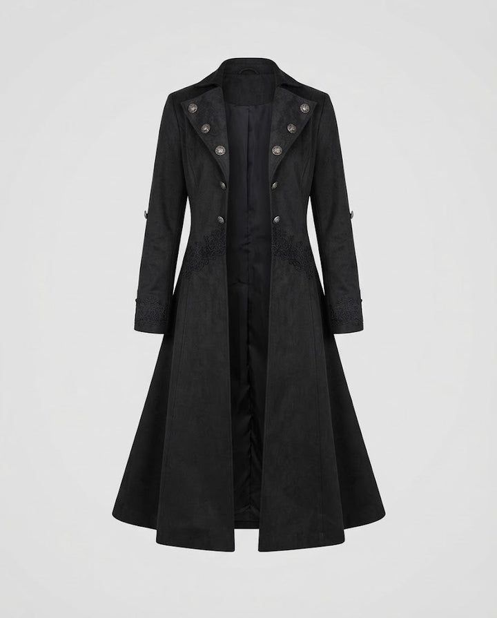 Women’s Velvet Jacket with Asymmetric Hem and Lace Trim Mune Fashion