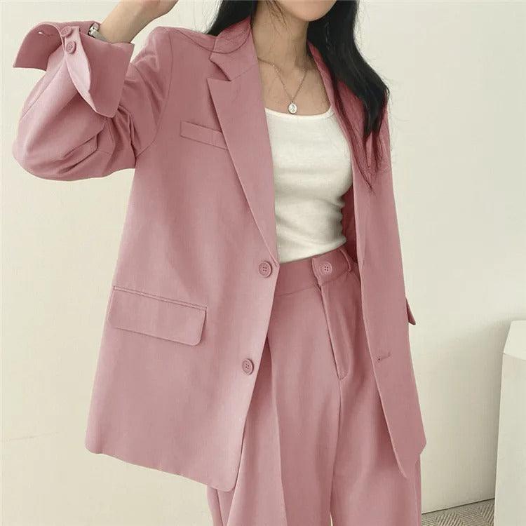 Women’s Tailored Suit Set with Long Blazer